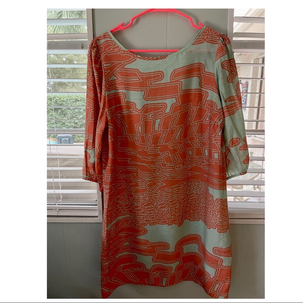 Coral shift dress